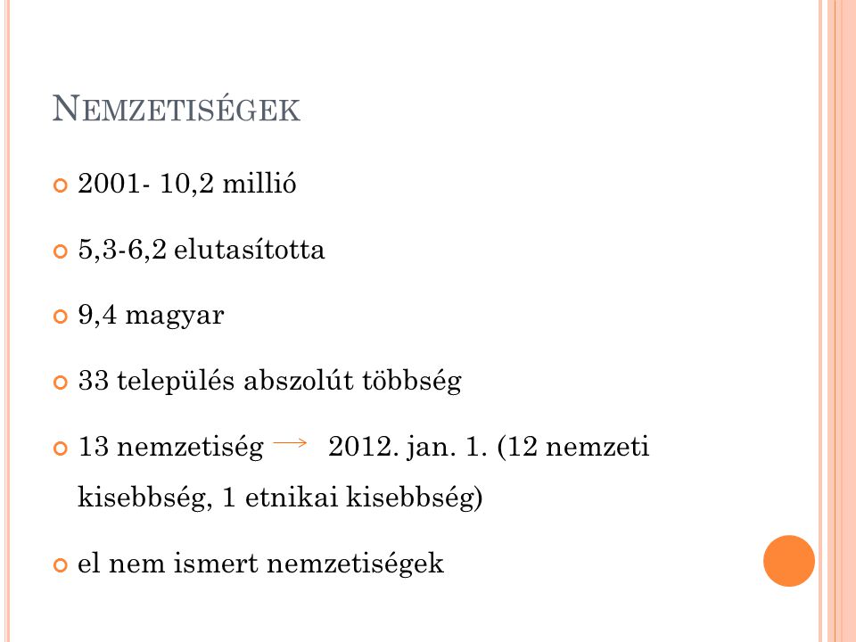 Nemzetiségek ,2 millió 5,3-6,2 elutasította 9,4 magyar