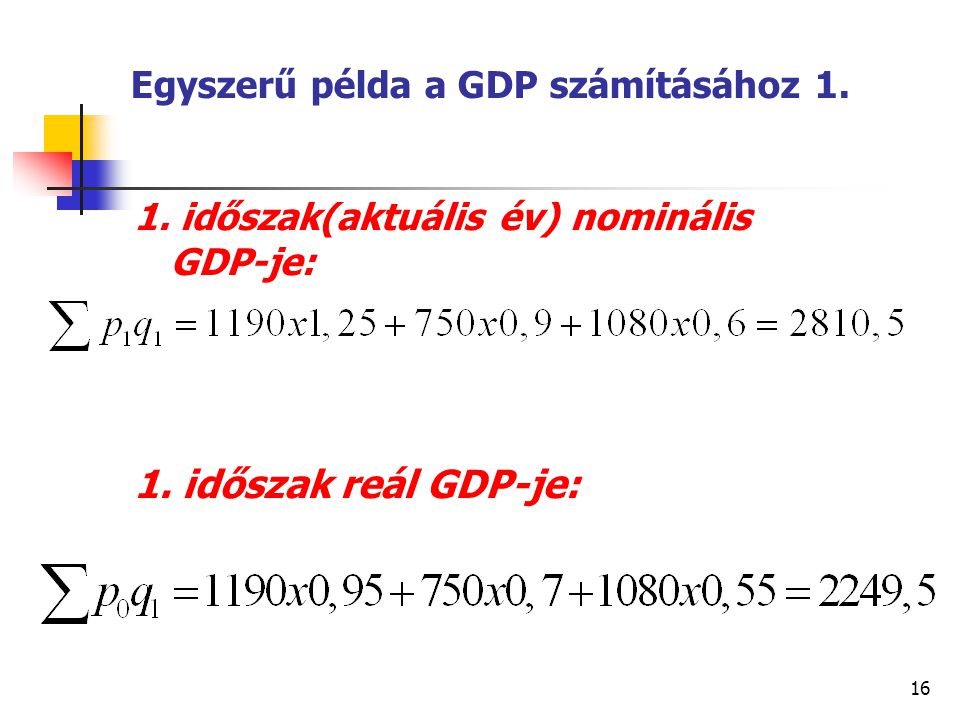 Egyszerű példa a GDP számításához 1.