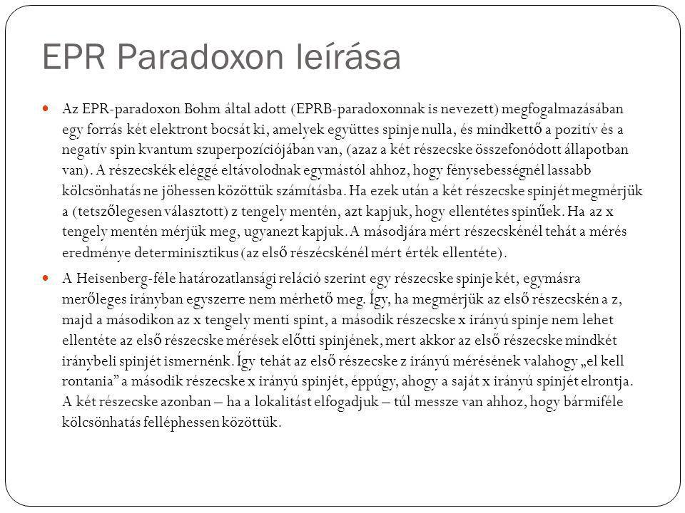 EPR Paradoxon leírása