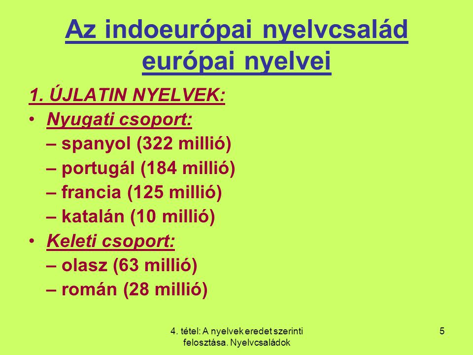 Az indoeurópai nyelvcsalád európai nyelvei