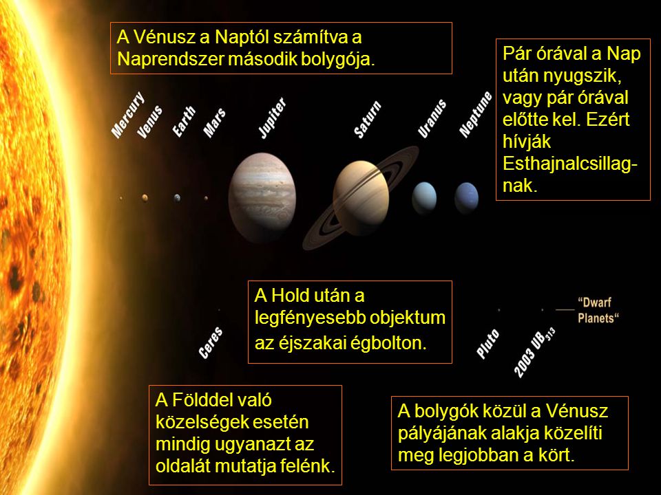 A Vénusz a Naptól számítva a Naprendszer második bolygója.
