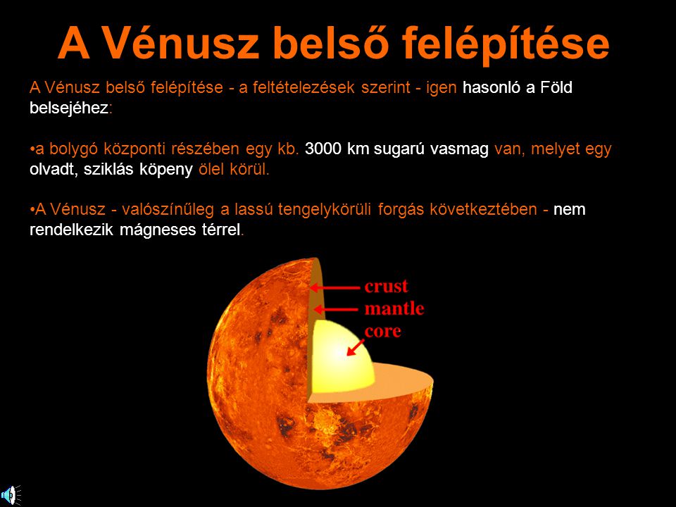 A Vénusz belső felépítése