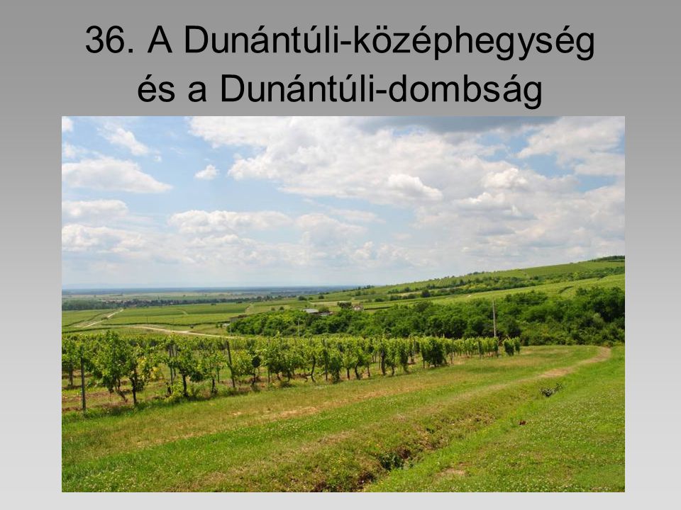 36. A Dunántúli-középhegység és a Dunántúli-dombság