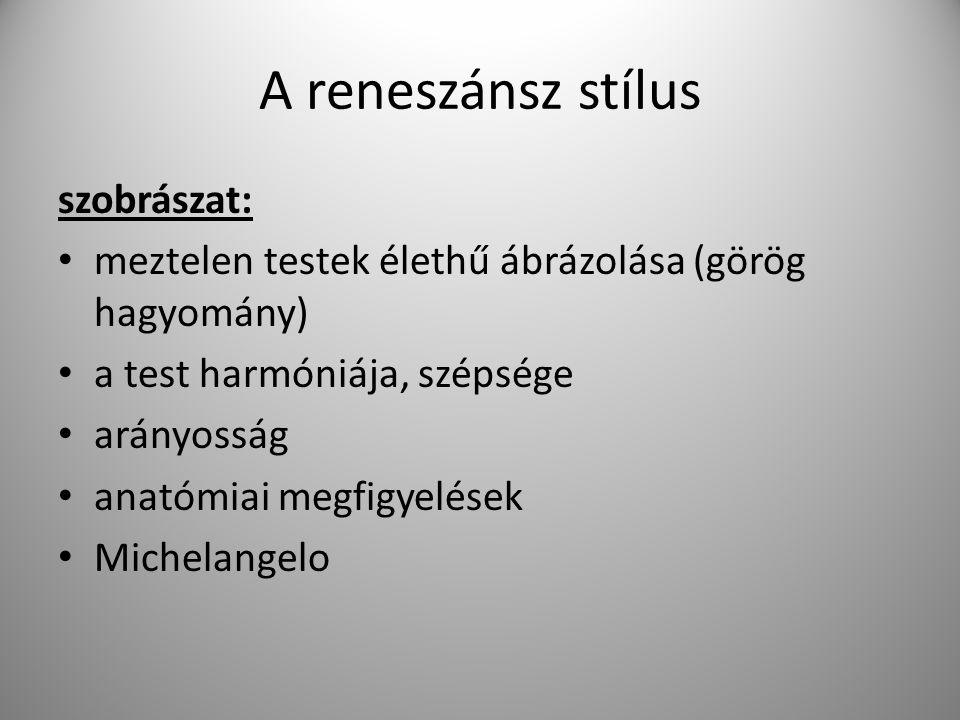 A Renesz Nsz Ppt Let Lteni