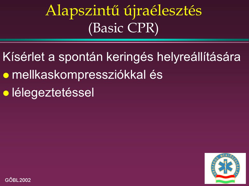 Alapszintű újraélesztés (Basic CPR)