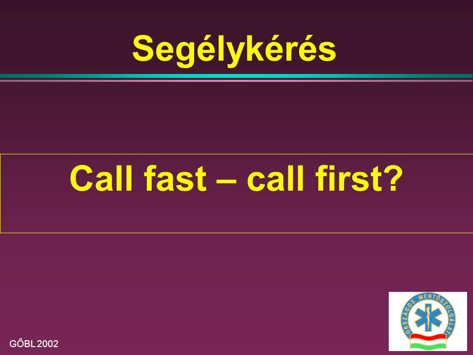 Segélykérés Call fast – call first