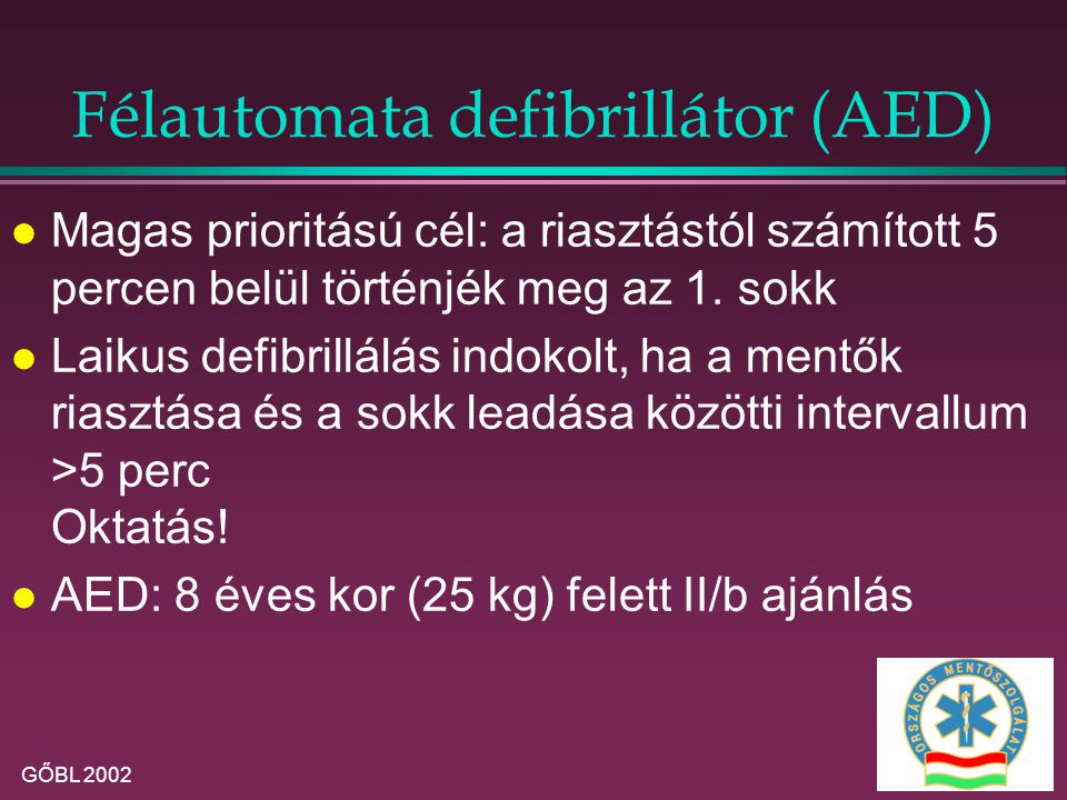 Félautomata defibrillátor (AED)