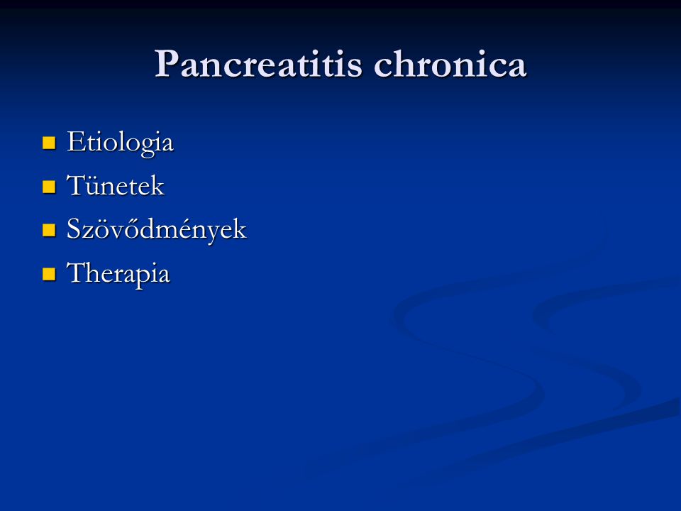 Pancreatitis chronica