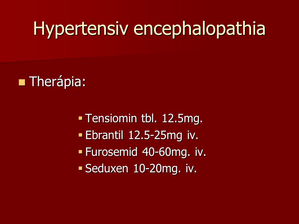Hypertensiv encephalopathia