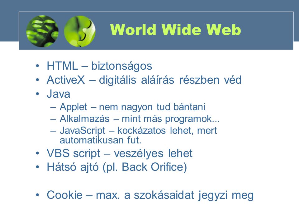World Wide Web HTML – biztonságos