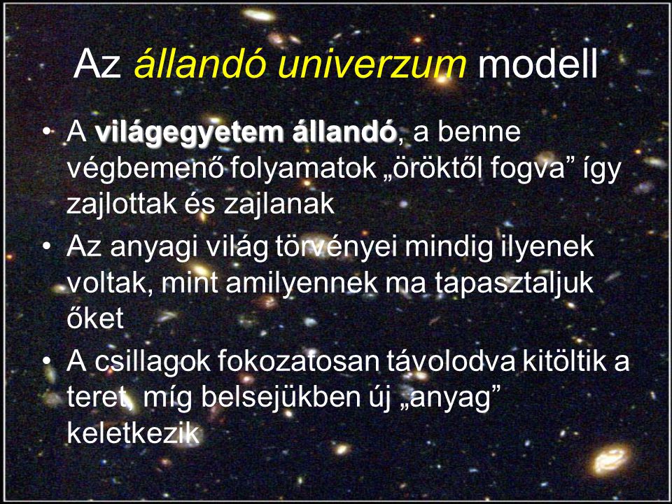Az állandó univerzum modell