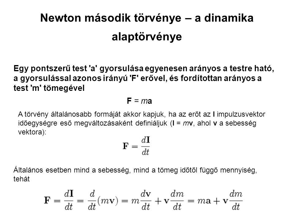 Newton második törvénye – a dinamika alaptörvénye