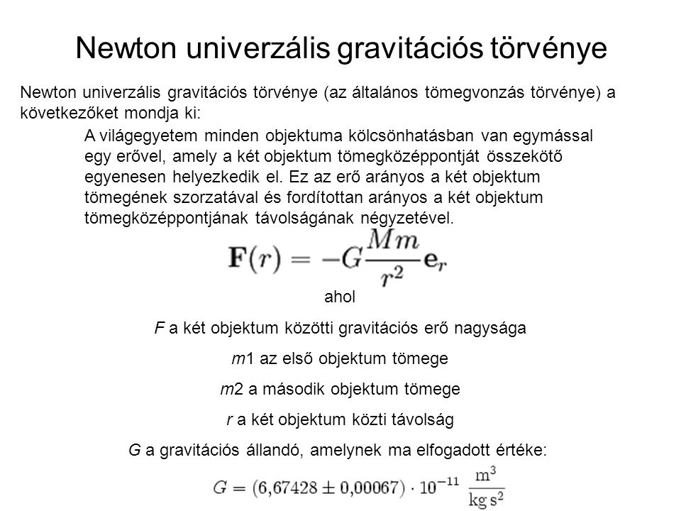 Newton univerzális gravitációs törvénye