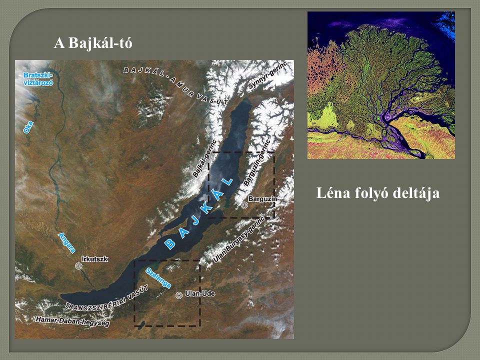 A Bajkál-tó Léna folyó deltája