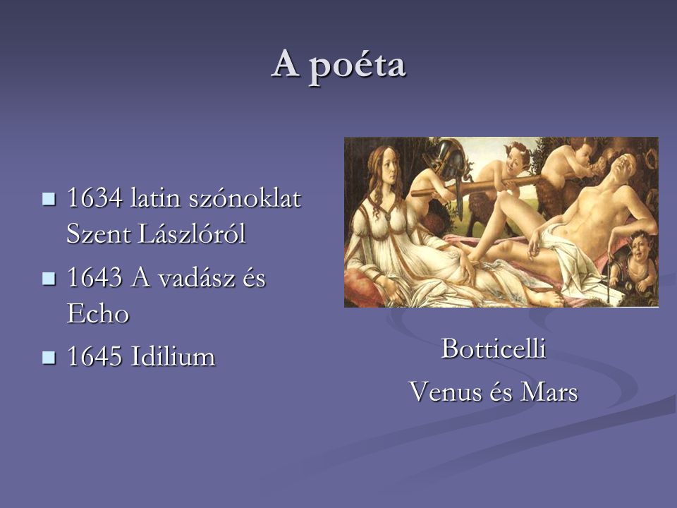 Botticelli Venus és Mars