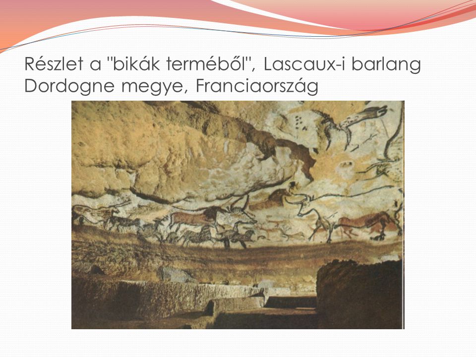 Részlet a bikák terméből , Lascaux-i barlang Dordogne megye, Franciaország
