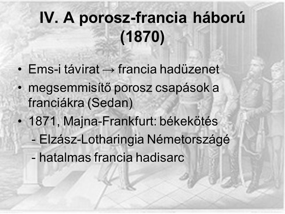 IV. A porosz-francia háború (1870)