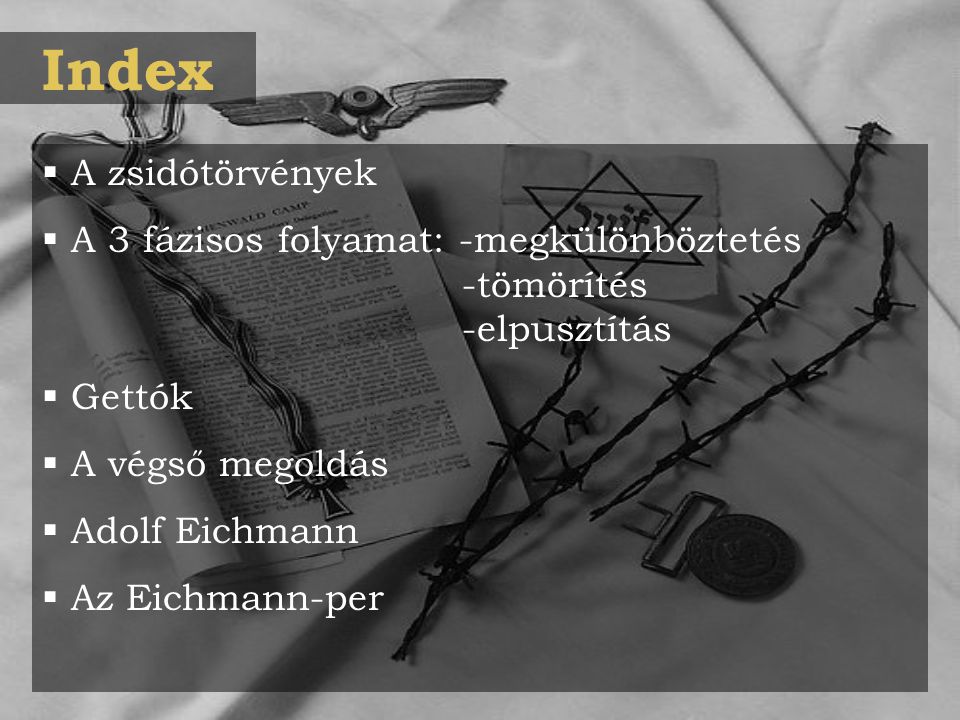 Index A zsidótörvények