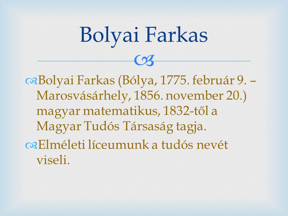 Bolyai Farkas