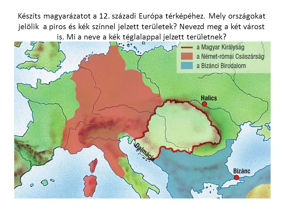Készíts magyarázatot a 12. századi Európa térképéhez