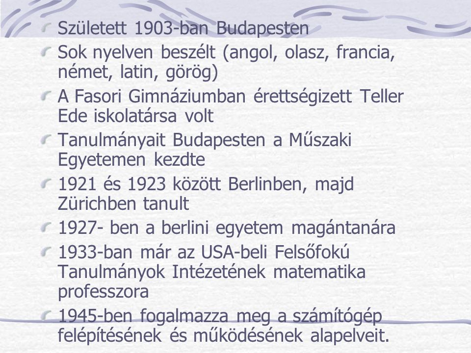 Született 1903-ban Budapesten