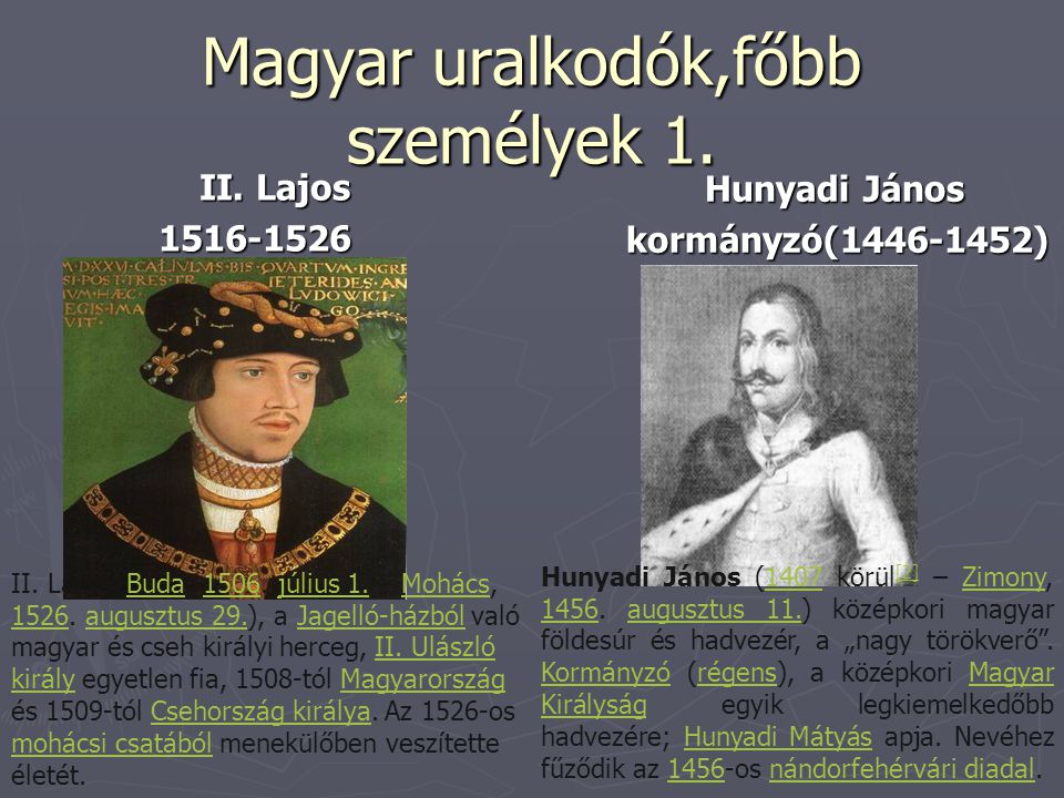 Magyar uralkodók,főbb személyek 1.