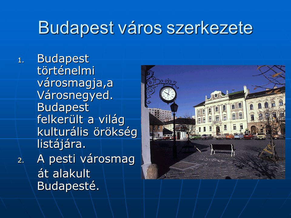 Budapest város szerkezete