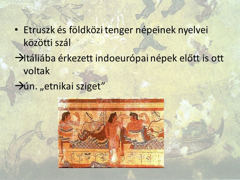 Etruszk és földközi tenger népeinek nyelvei közötti szál