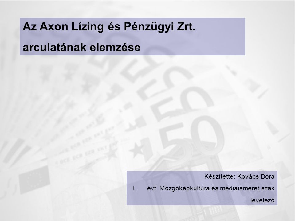 Az Axon Lízing és Pénzügyi Zrt. arculatának elemzése