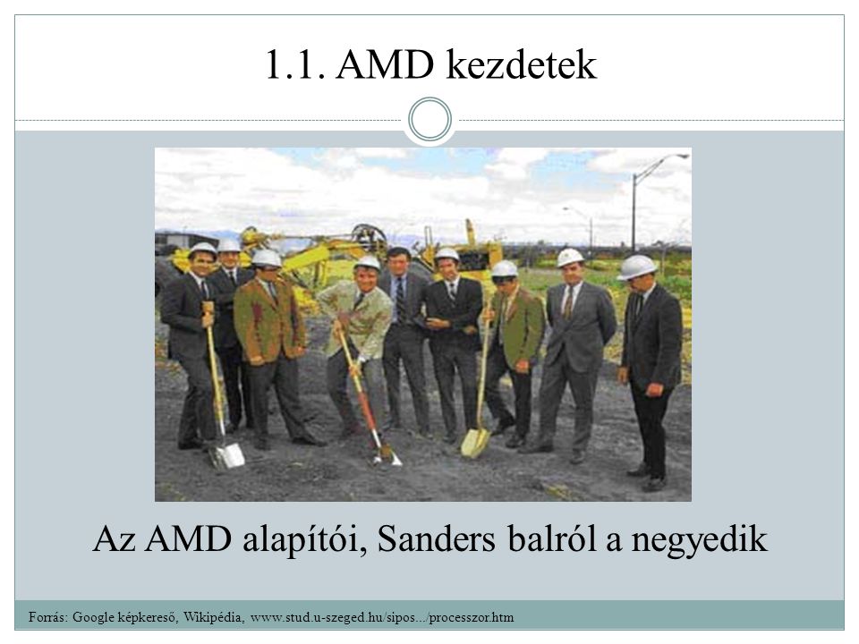 Az AMD alapítói, Sanders balról a negyedik