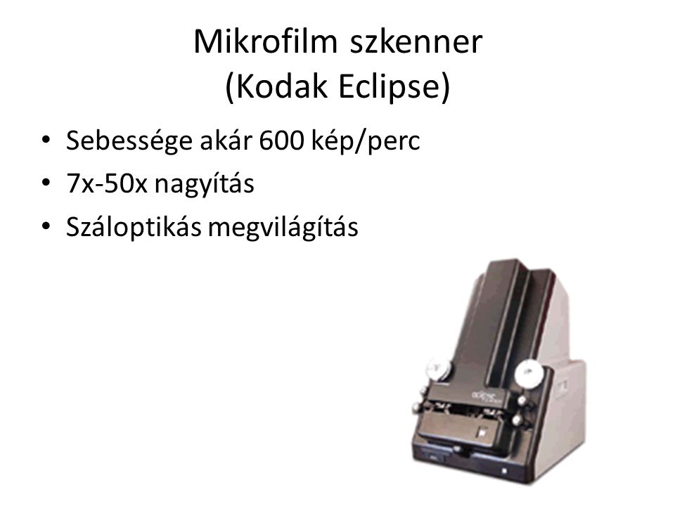 Mikrofilm szkenner (Kodak Eclipse)