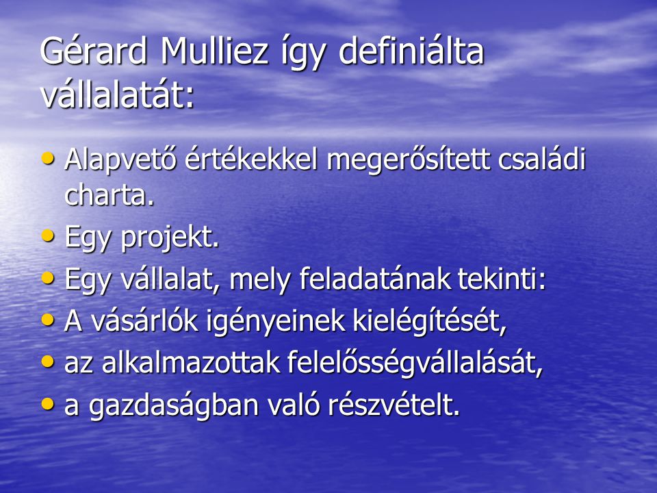 Gérard Mulliez így definiálta vállalatát: