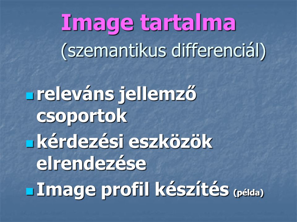Image tartalma (szemantikus differenciál)