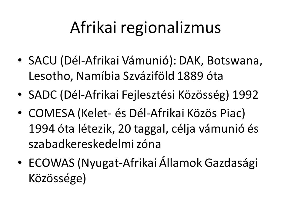 Afrikai regionalizmus