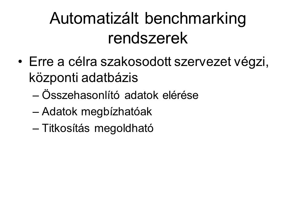 Automatizált benchmarking rendszerek