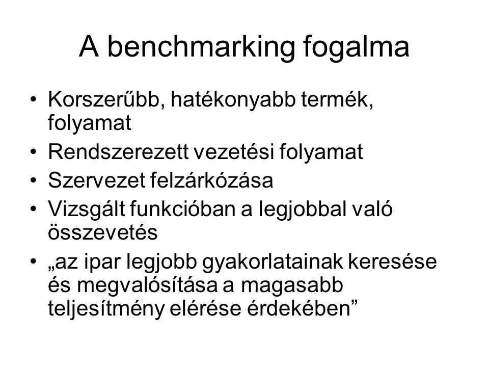 A benchmarking fogalma
