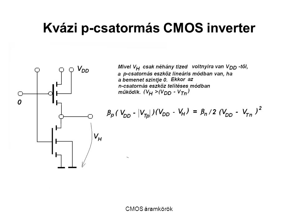 Kvázi p-csatormás CMOS inverter