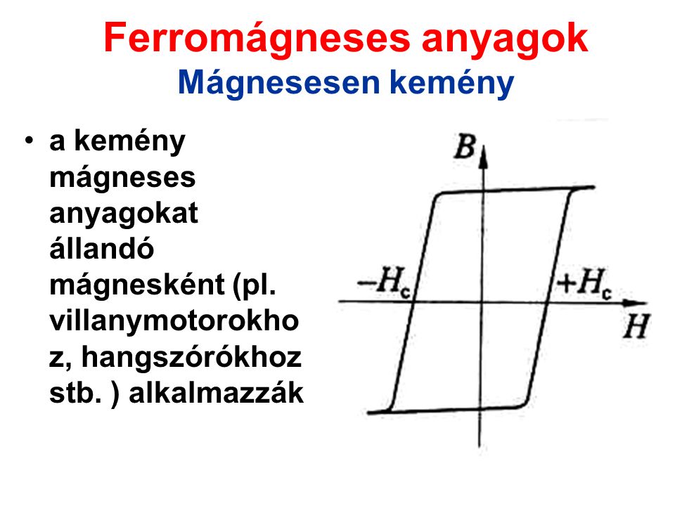 Ferromágneses anyagok Mágnesesen kemény