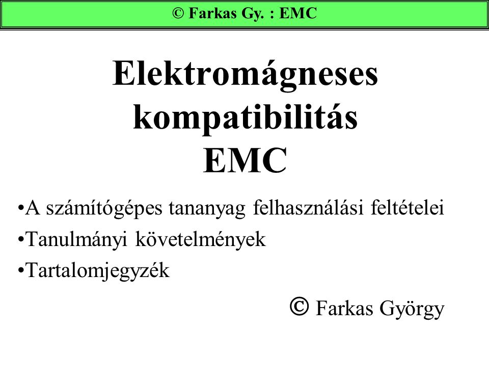 Elektromágneses kompatibilitás EMC