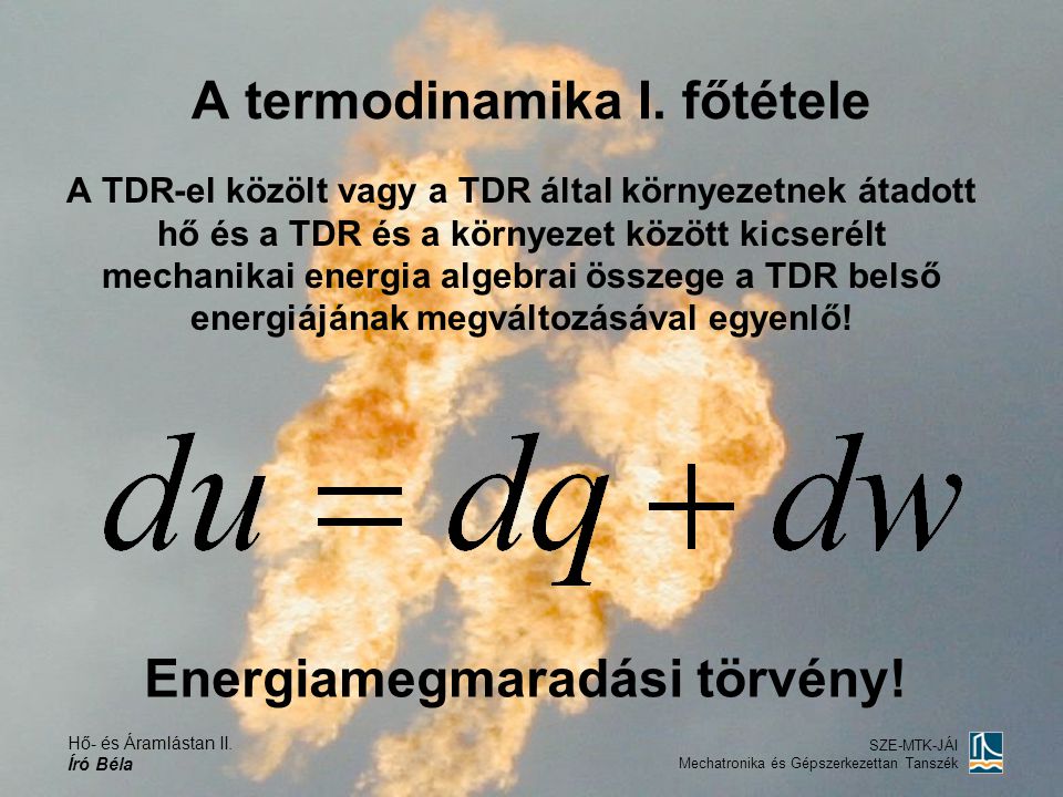 A termodinamika I. főtétele