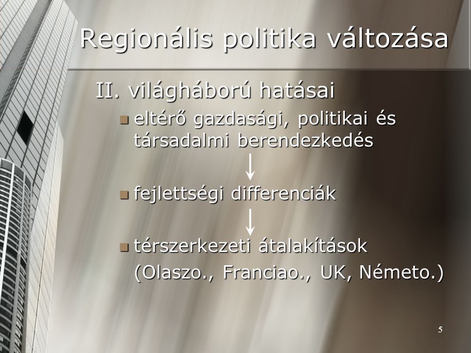 Regionális politika változása