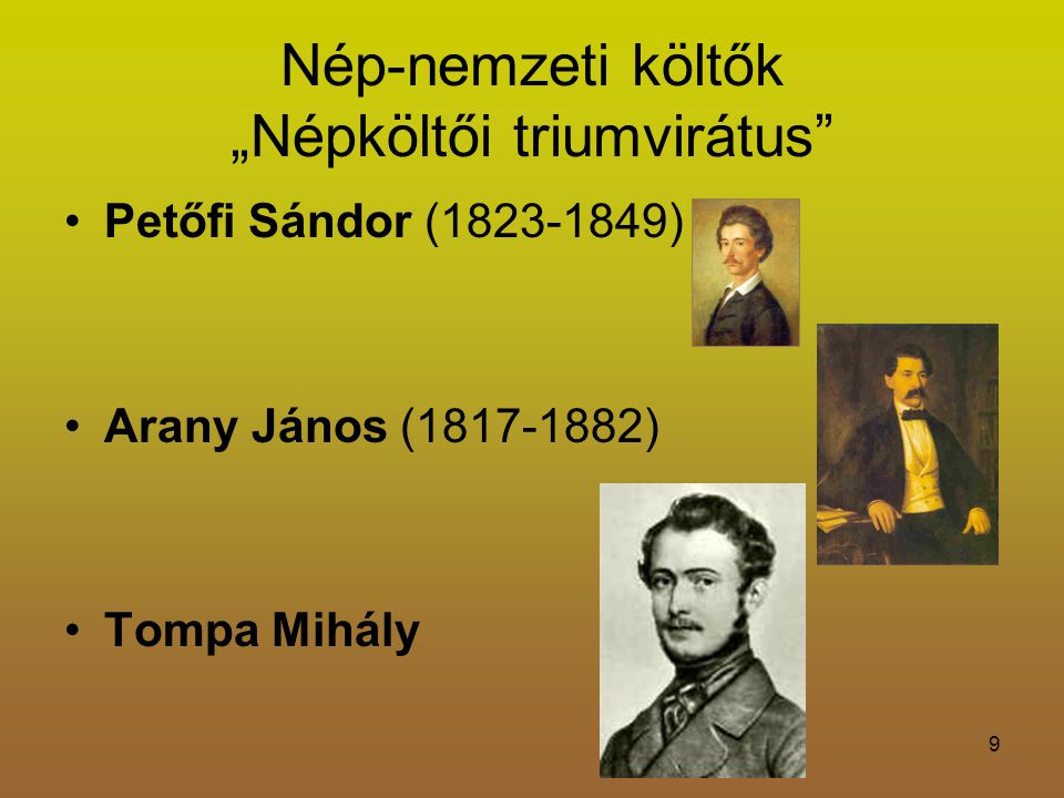 Nép-nemzeti költők „Népköltői triumvirátus