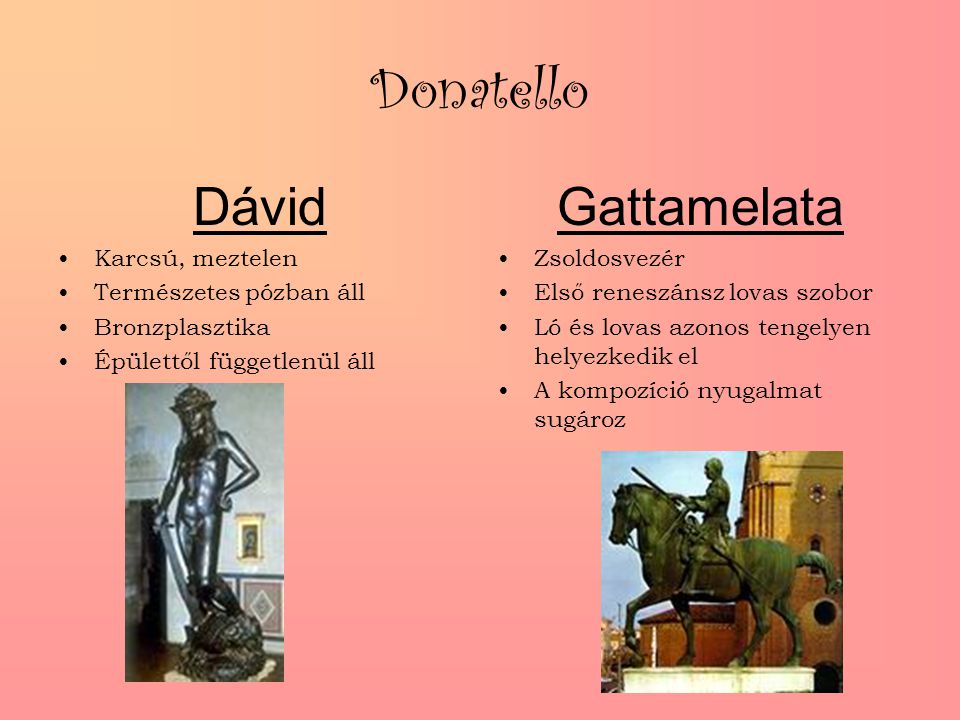 Donatello Dávid Gattamelata Karcsú, meztelen Természetes pózban áll