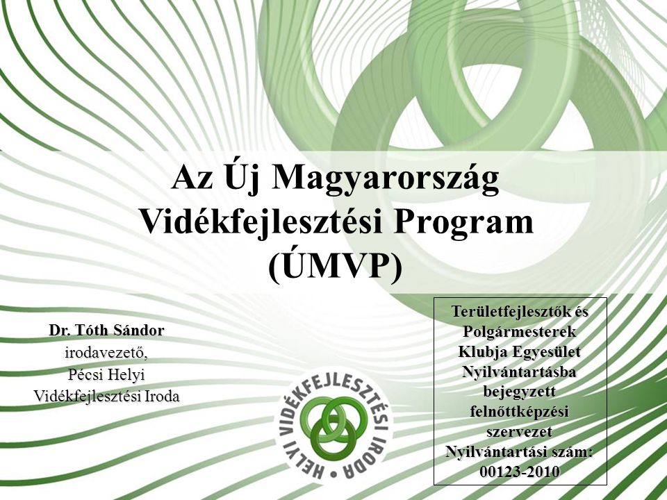 Az Új Magyarország Vidékfejlesztési Program (ÚMVP)