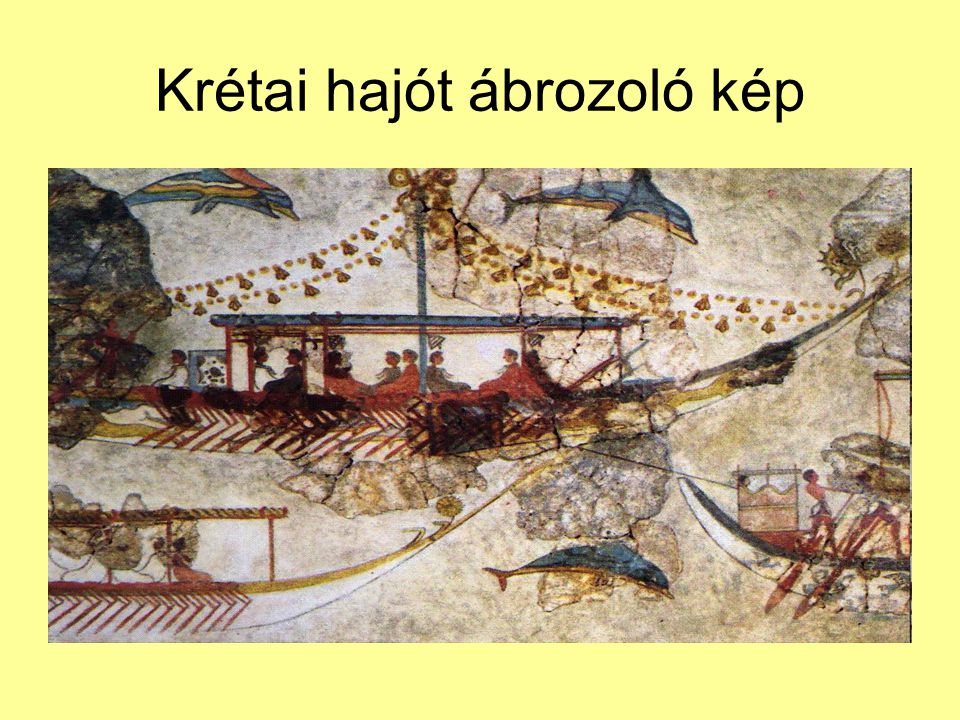 Krétai hajót ábrozoló kép