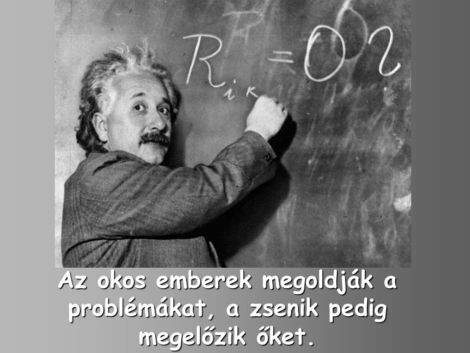 Az okos emberek megoldják a problémákat, a zsenik pedig megelőzik őket.