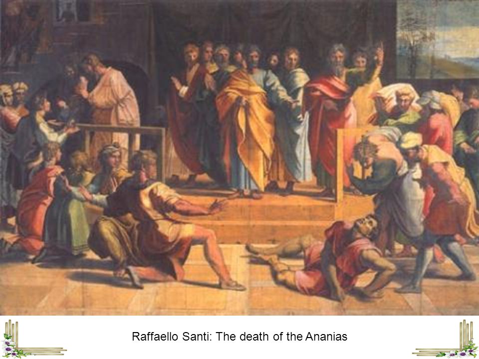 Raffaello Santi: The death of the Ananias