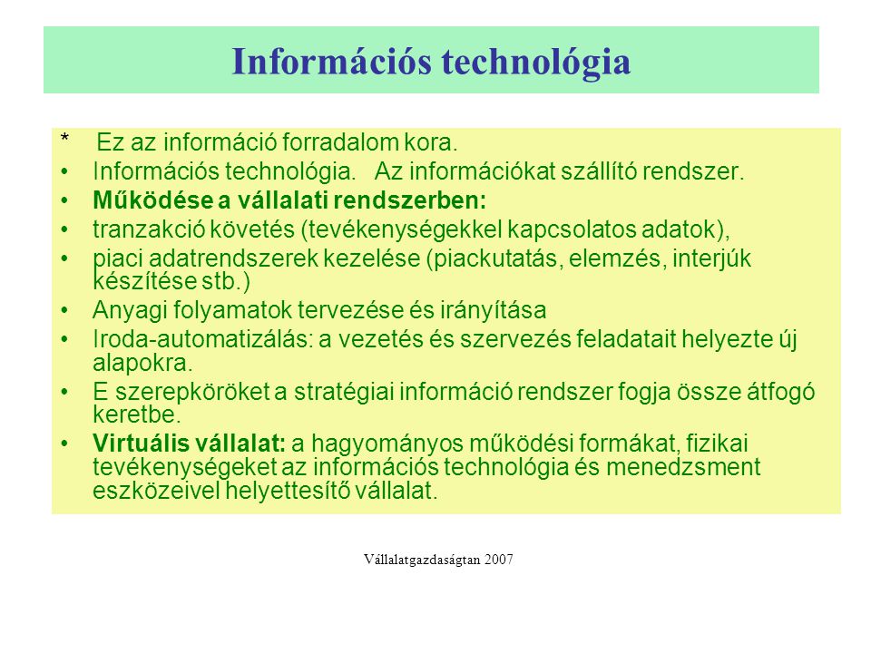Információs technológia