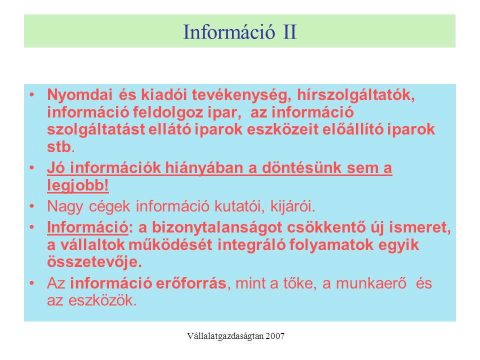 Információ II