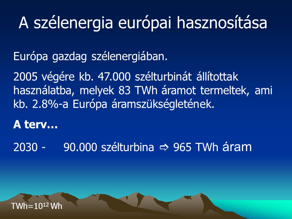 A szélenergia európai hasznosítása